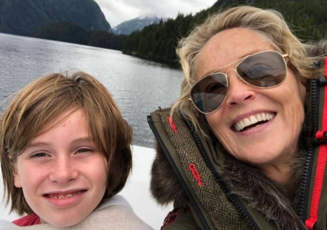 Quinn Kelly Stone with his mother Sharon Stone.